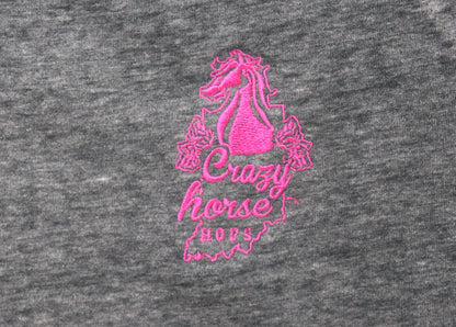 Crazy Horse Hops Ladies Long Sleeve with Scoop Neck